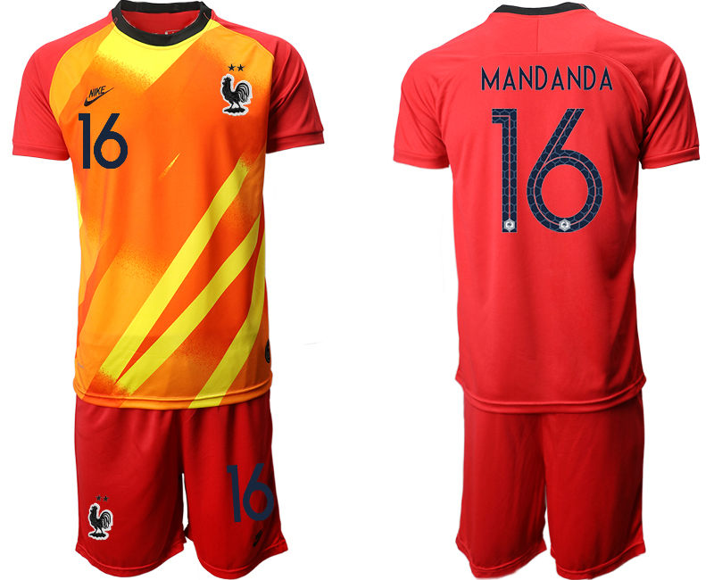 France-16-MANDANDA-Red-Goalkeeper-UEFA-Euro-2020-Soccer-Jersey