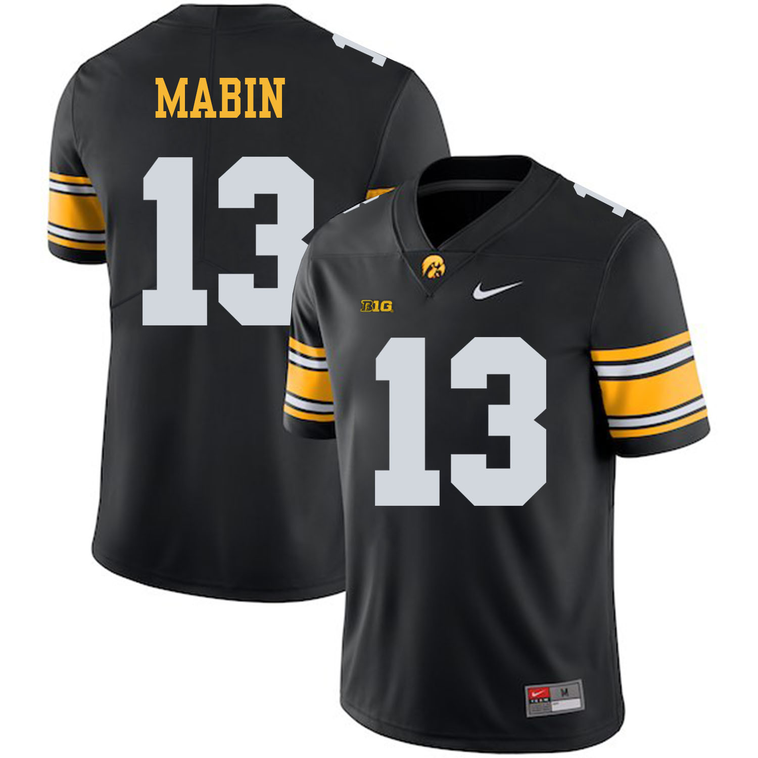 Iowa Hawkeyes 13 Greg Mabin Black College Football Jersey