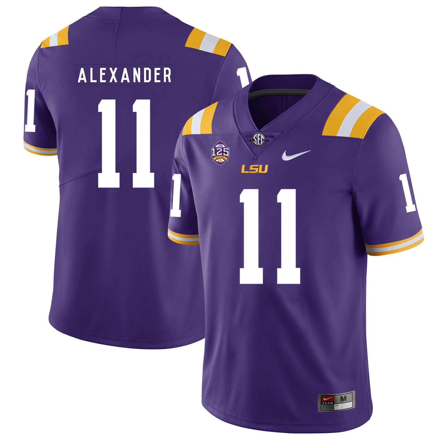 LSU Tigers 11 Terrnce Alexander Purple Nike College Football Jersey