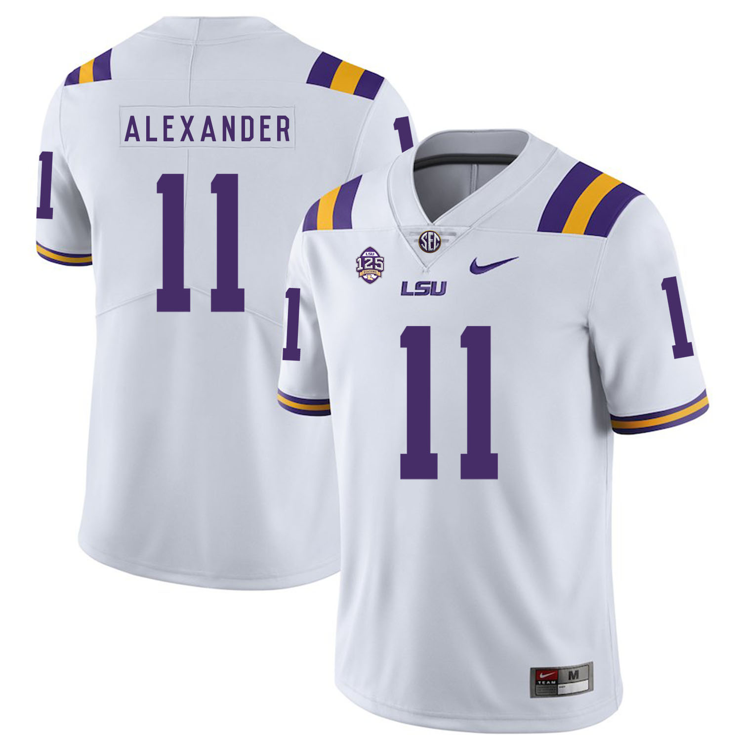 LSU Tigers 11 Terrnce Alexander White Nike College Football Jersey