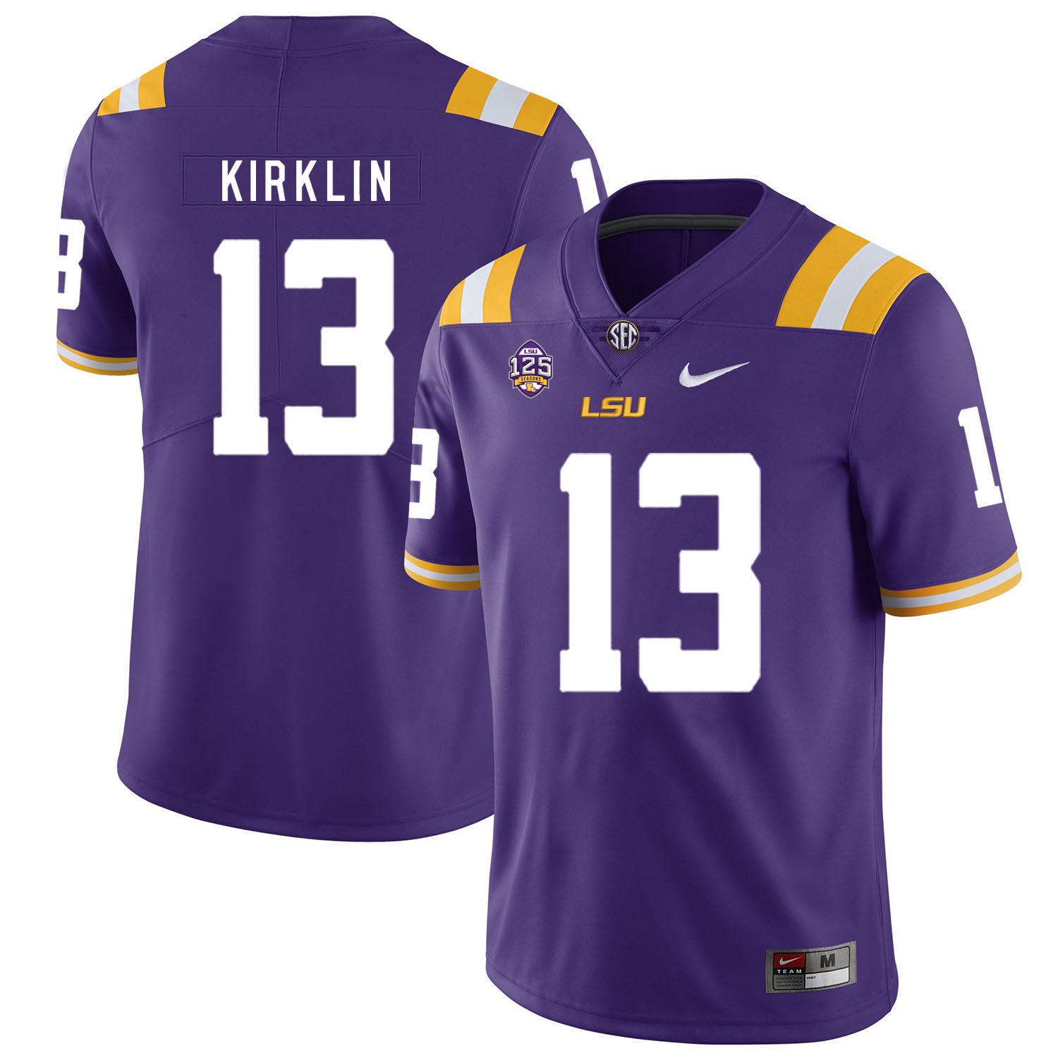 LSU Tigers 13 Jontre Kirklin Purple Nike College Football Jersey