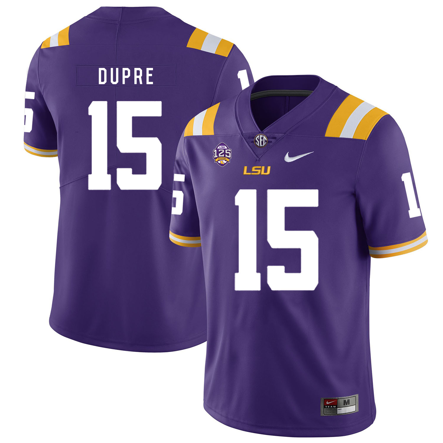 LSU Tigers 15 Malachi Dupre Purple Nike College Football Jersey