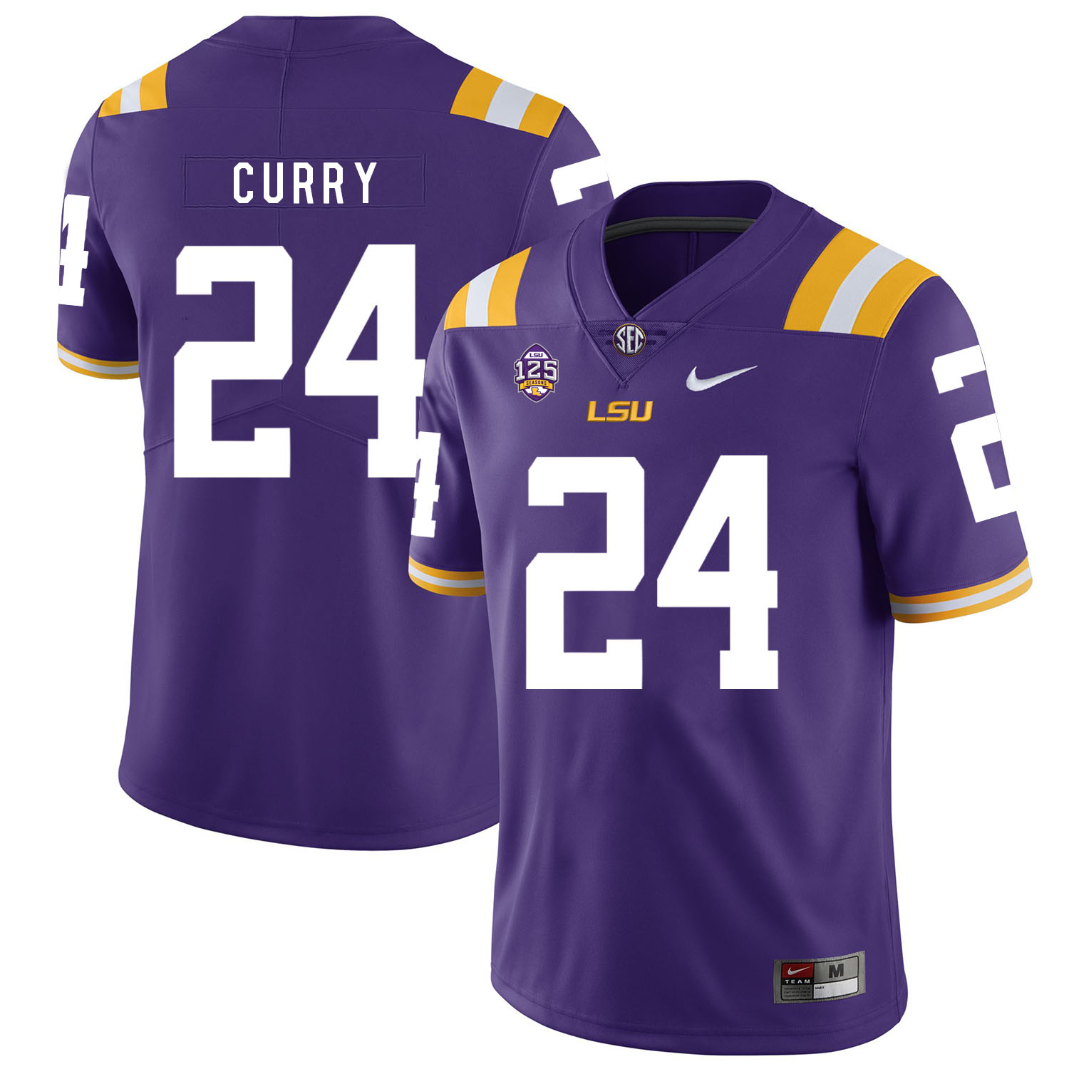 LSU Tigers 24 Chris Curry Purple Nike College Football Jersey