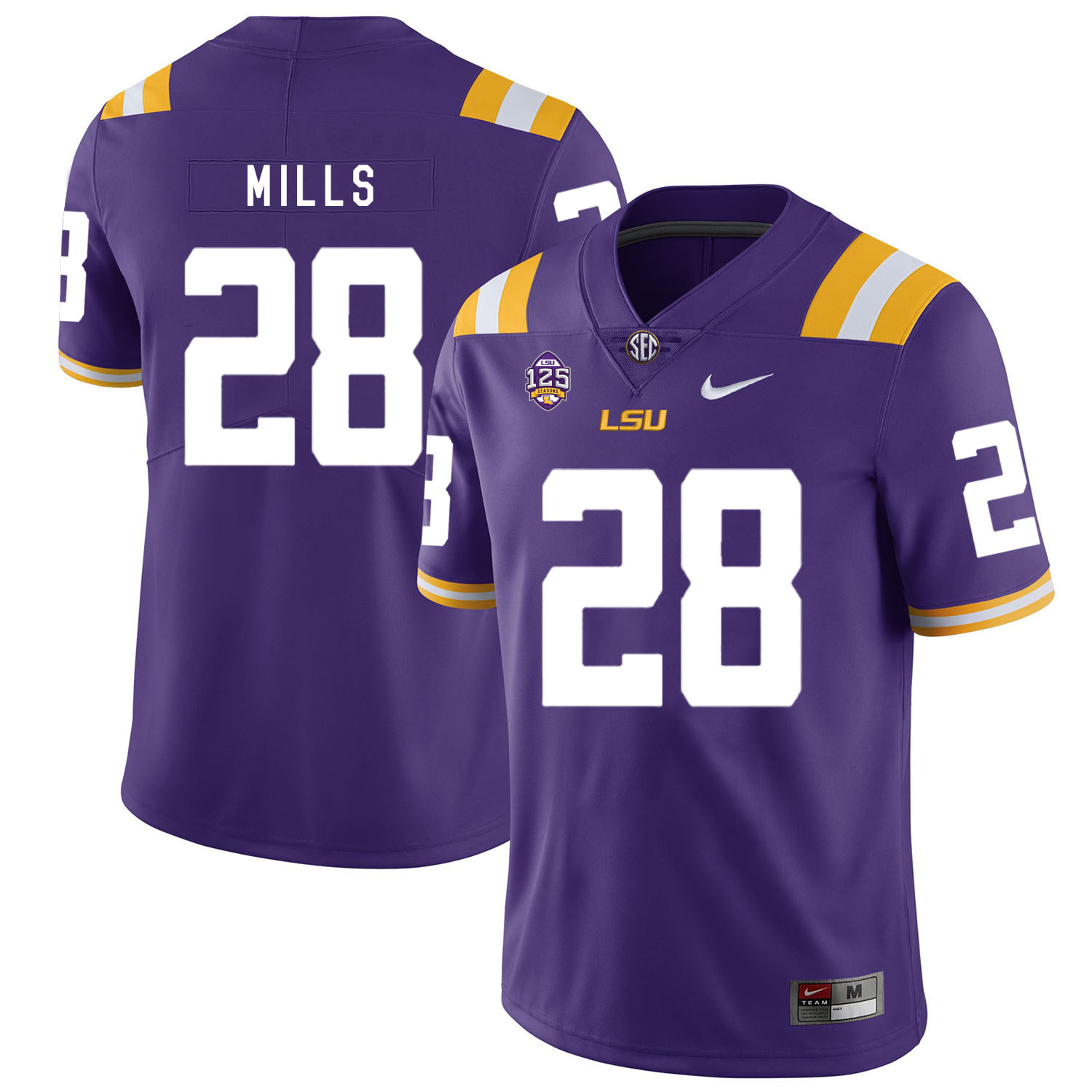 LSU Tigers 28 Jalen Mills Purple Nike College Football Jersey