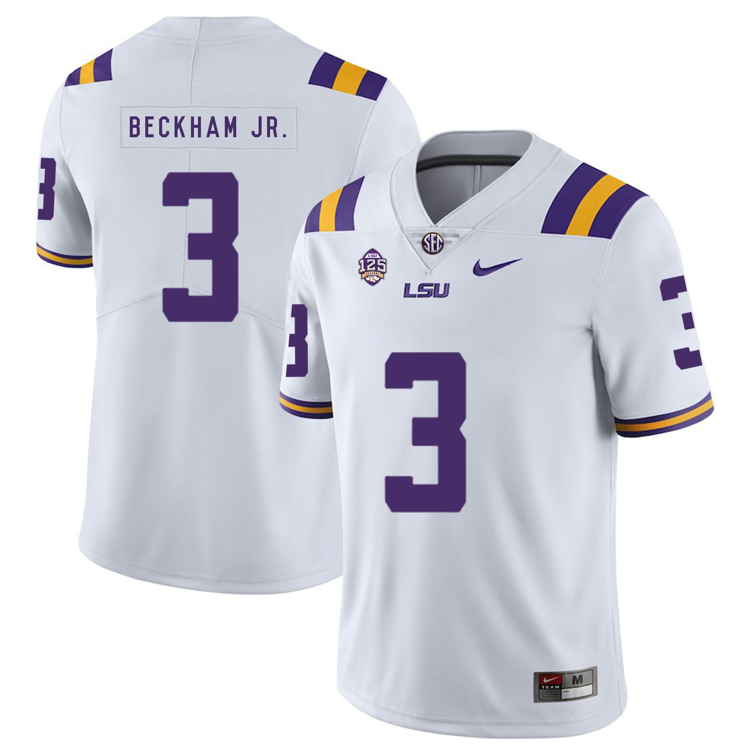 LSU Tigers 3 Odell Beckham Jr. White Nike College Football Jersey