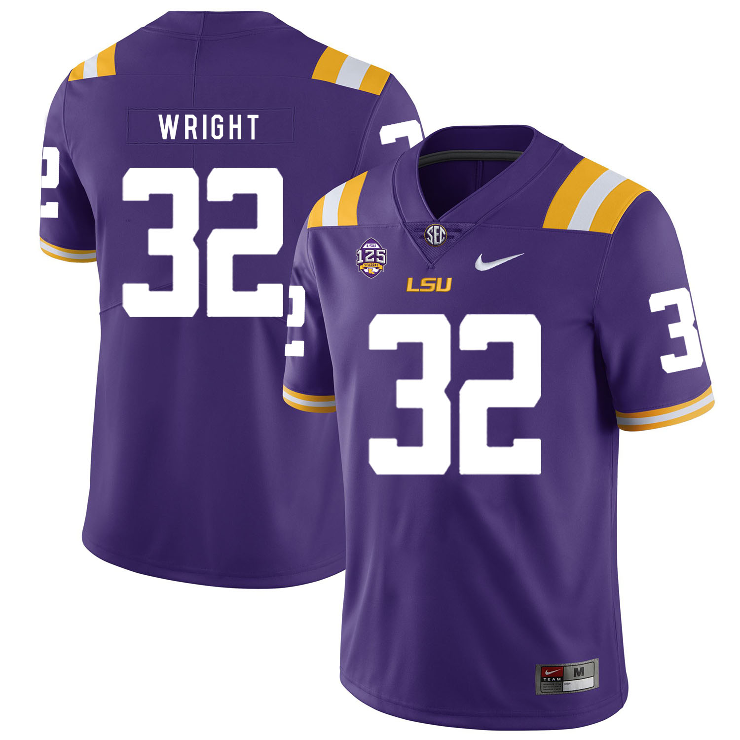 LSU Tigers 32 James Wright Purple Nike College Football Jersey