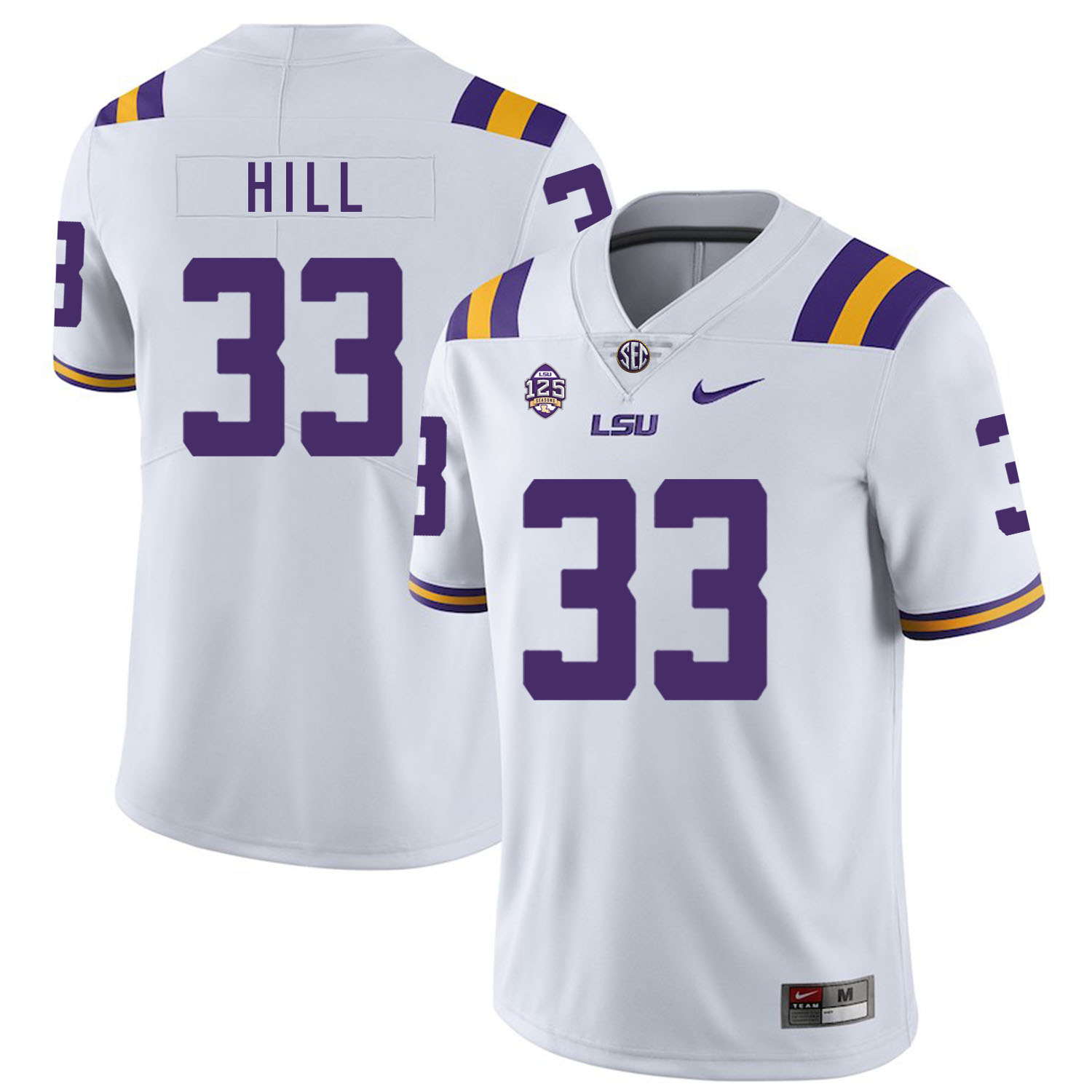 LSU Tigers 33 Jeremy Hill White Nike College Football Jersey