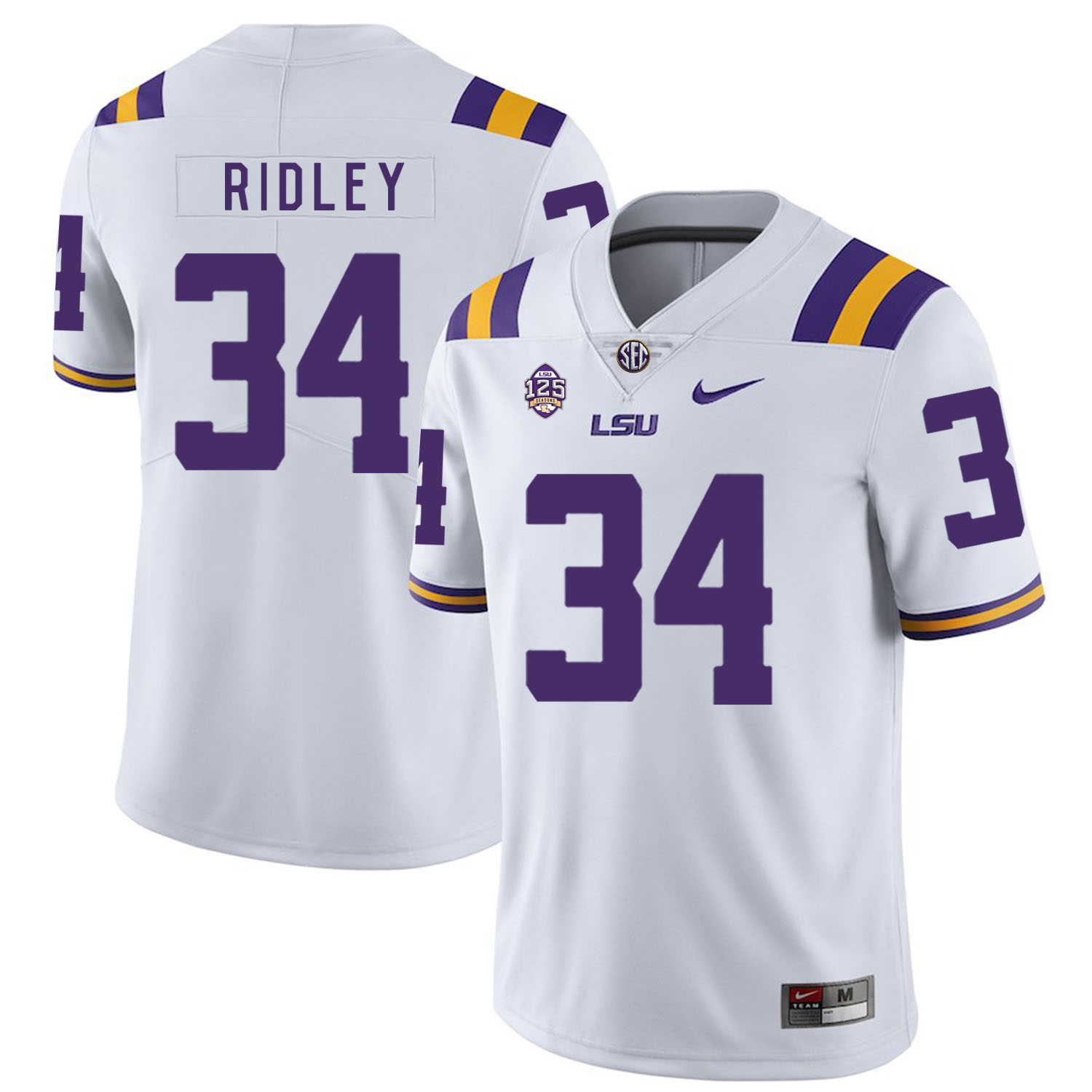 LSU Tigers 34 Stevan Ridley White Nike College Football Jersey