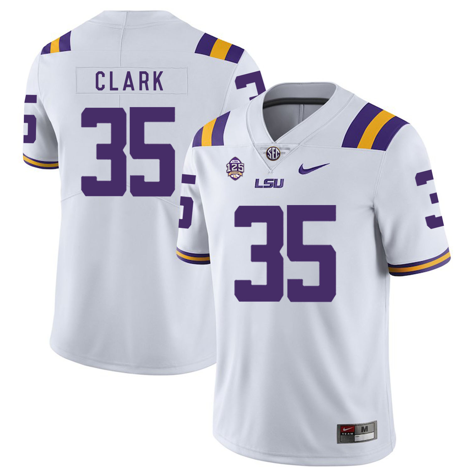 LSU Tigers 35 Damone Clark White Nike College Football Jersey