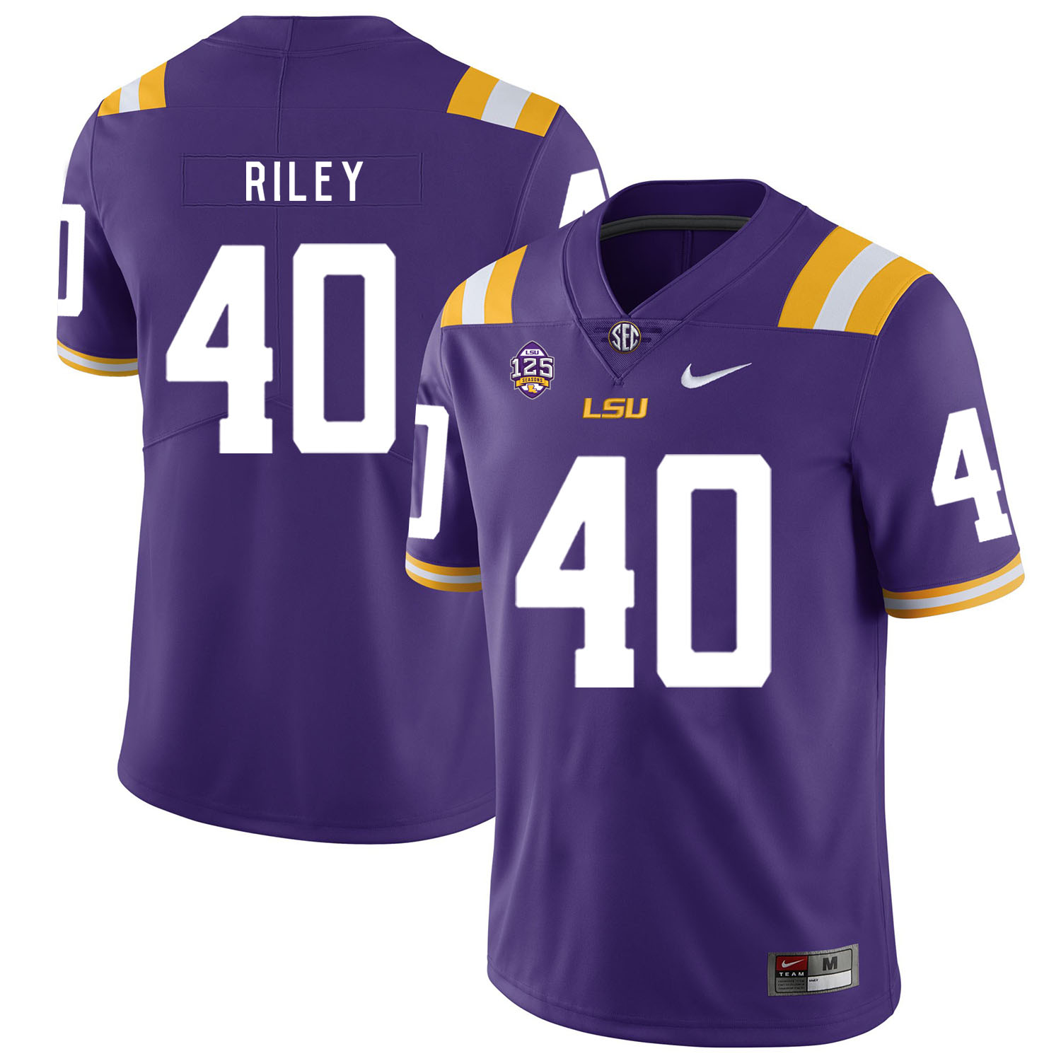 LSU Tigers 40 Duke Riley Purple Nike College Football Jersey