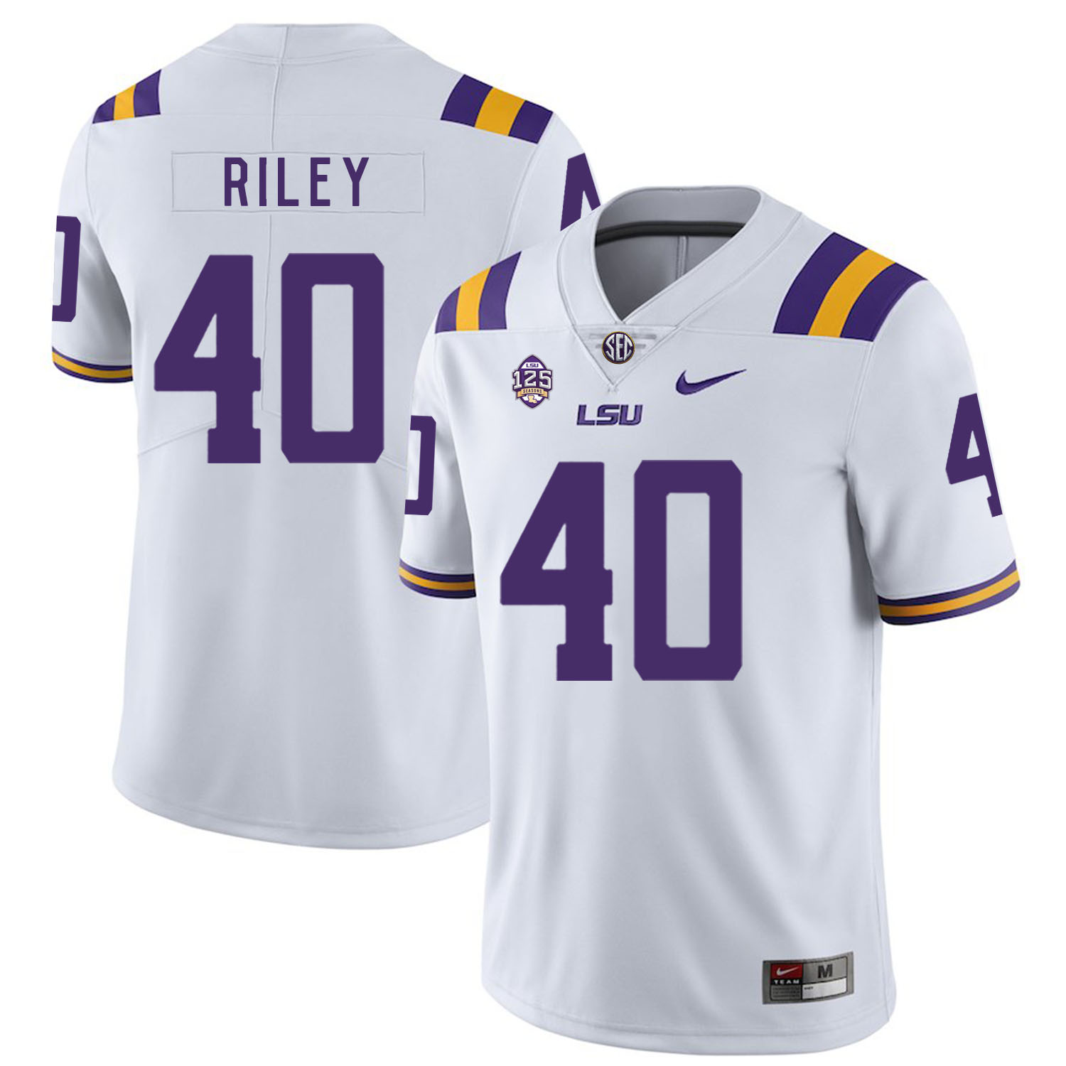 LSU Tigers 40 Duke Riley White Nike College Football Jersey