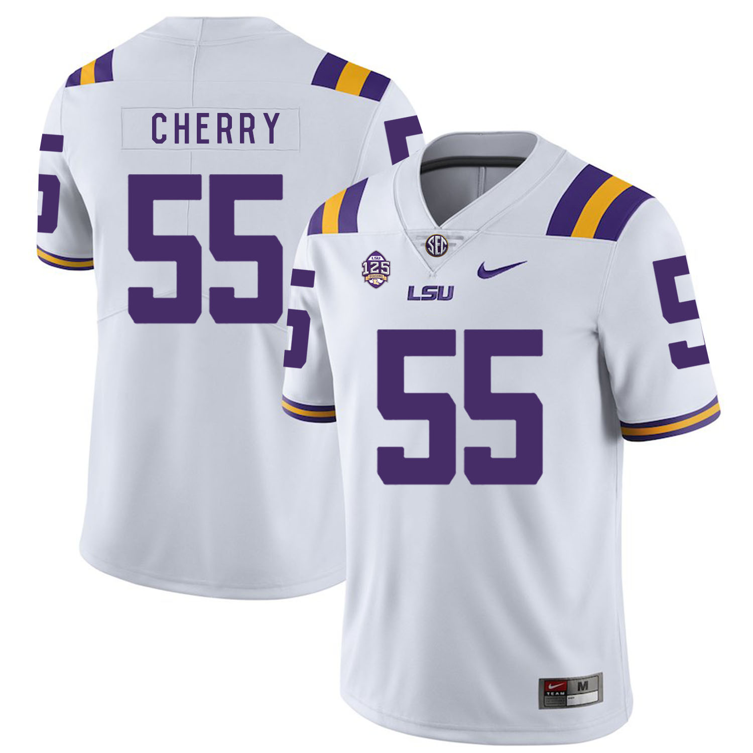 LSU Tigers 55 Jarell Cherry White Nike College Football Jersey