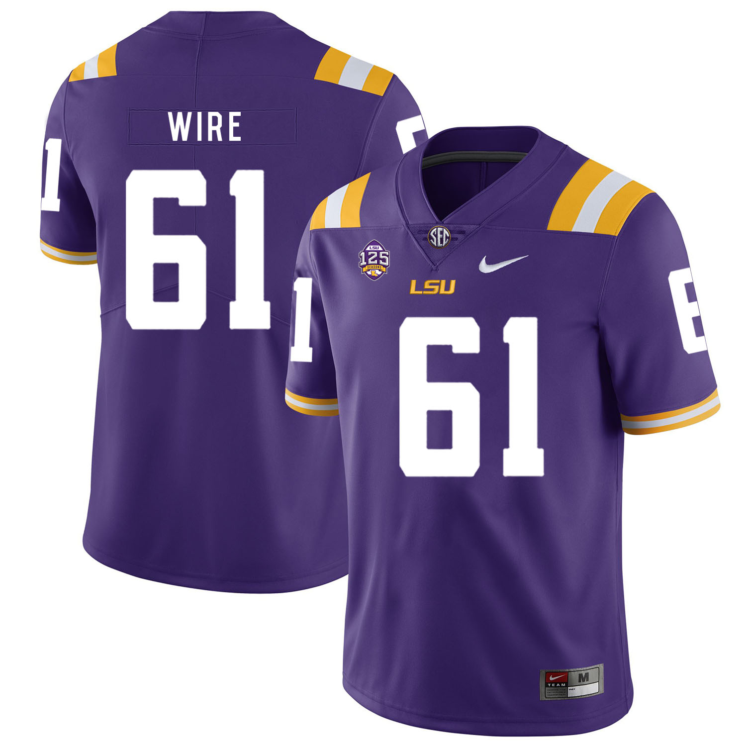 LSU Tigers 61 Cameron Wire Purple Nike College Football Jersey