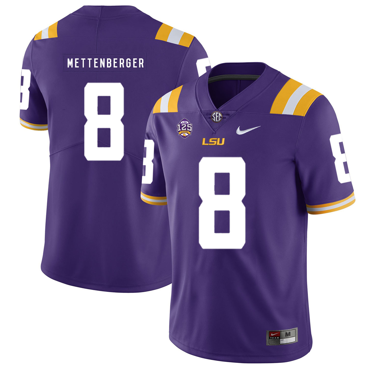 LSU Tigers 8 Zach Mettenberger Purple Nike College Football Jersey