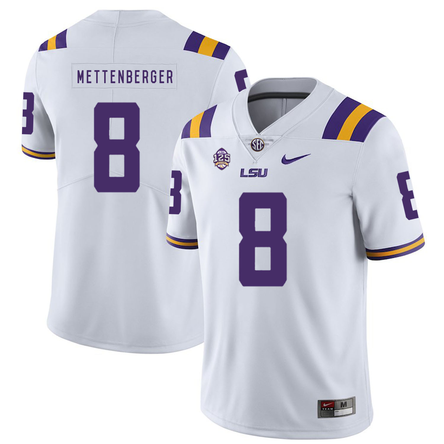 LSU Tigers 8 Zach Mettenberger White Nike College Football Jersey