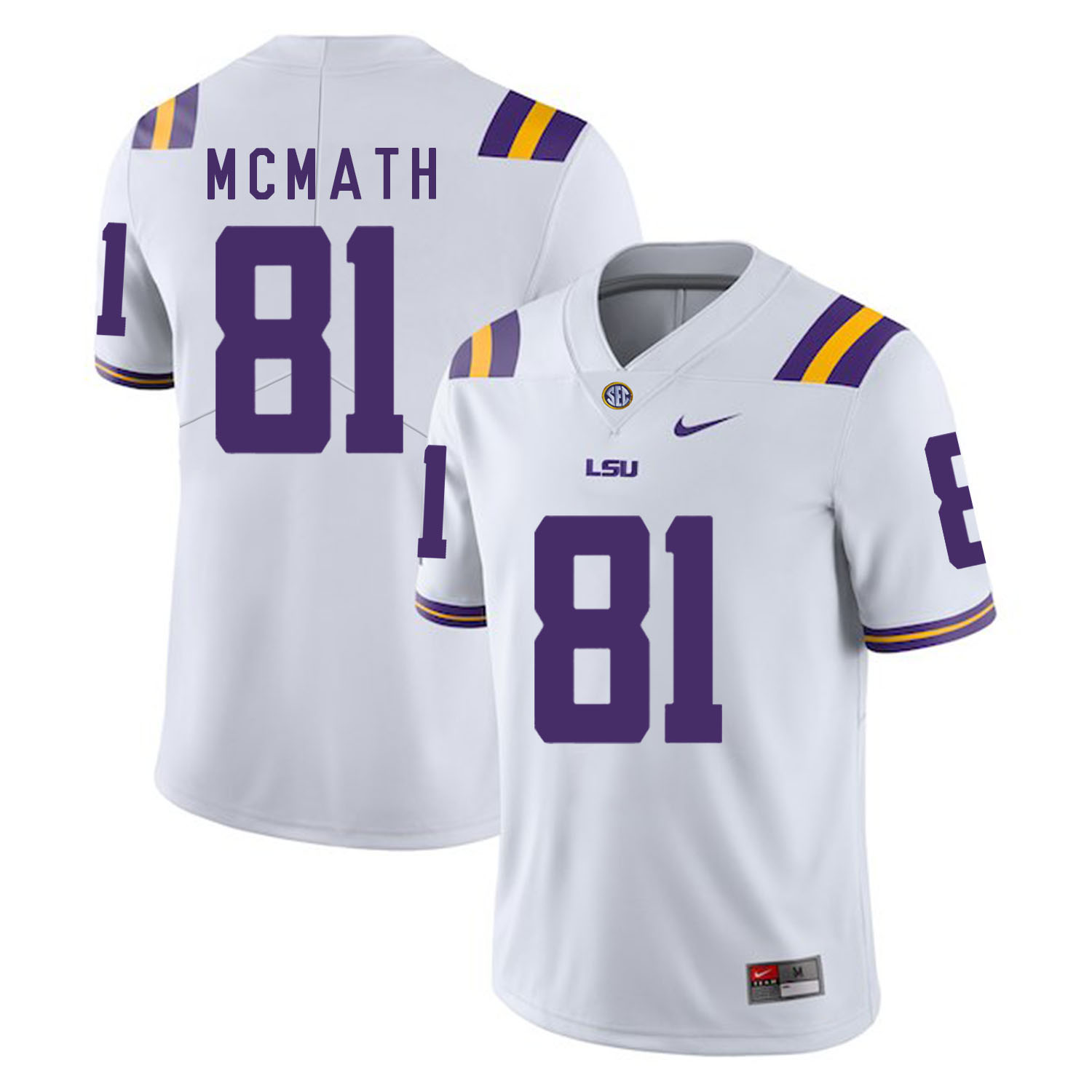 LSU Tigers 81 Racey Mcmath White Nike College Football Jersey