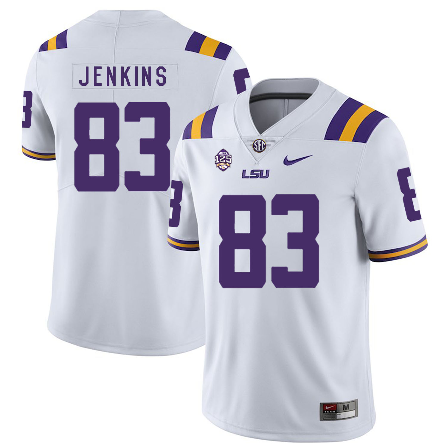 LSU Tigers 83 Jaray Jenkins White Nike College Football Jersey