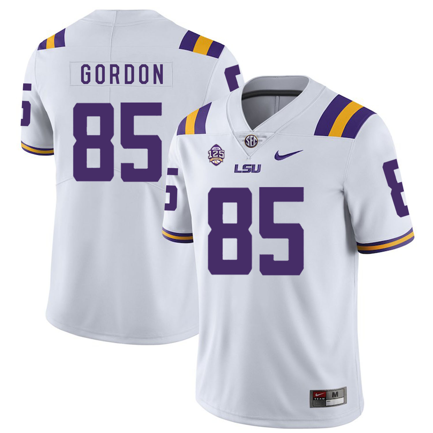 LSU Tigers 85 Dillon Gordon White Nike College Football Jersey