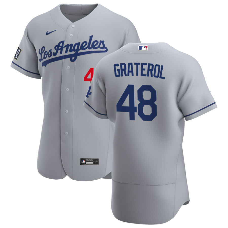 Los Angeles Dodgers #48 Brusdar Graterol Men's Nike Gray Road Authentic Team MLB Jersey