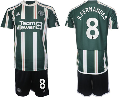 Manchester United away 8# B.FERNANDES 2023-24 suit soccer jerseys