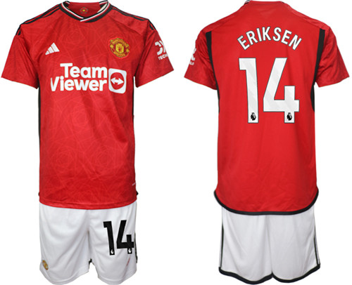 Manchester United home 14# ERIKSEN 2023-24 suit soccer jerseys