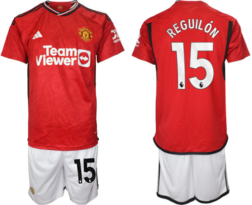 Manchester United home 15# REGUILON 2023-24 suit soccer jerseys