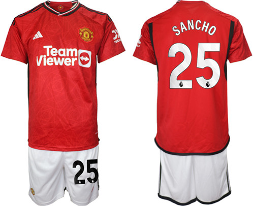 Manchester United home 25# SANCHO 2023-24 suit soccer jerseys