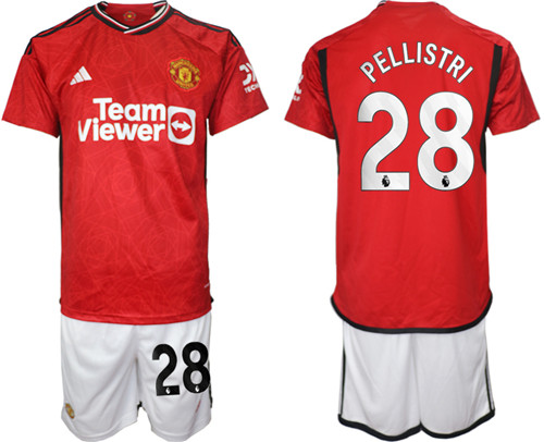 Manchester United home 28# PELLISTRI 2023-24 suit soccer jerseys