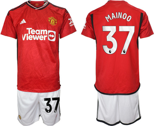 Manchester United home 37# MAINOO 2023-24 suit soccer jerseys