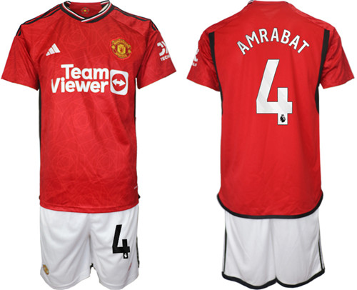 Manchester United home 4# AMRABAT 2023-24 suit soccer jerseys