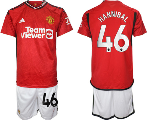 Manchester United home 46# HANNIBAL 2023-24 suit soccer jerseys