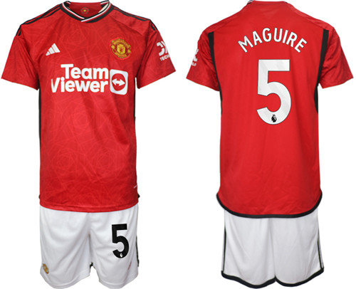 Manchester United home 5# MAGUIRE 2023-24 suit soccer jerseys