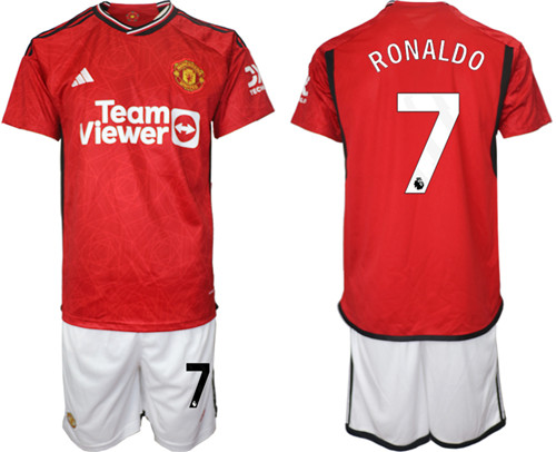 Manchester United home 7# RONALDO 2023-24 suit soccer jerseys