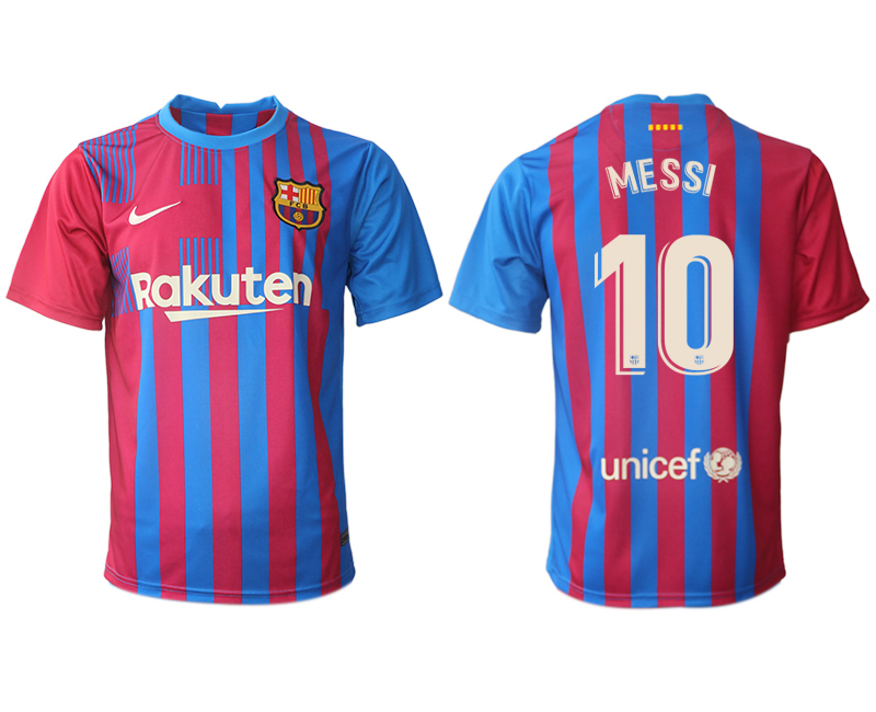 Men 2021-2022 Club Barcelona home aaa version red 10 MESSI Nike Soccer Jerseys1