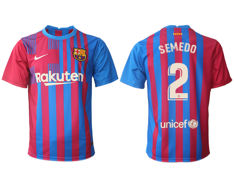 Men 2021-2022 Club Barcelona home aaa version red 2 SEMEDO Nike Soccer Jerseys