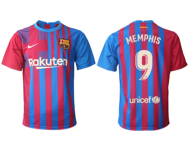 Men 2021-2022 Club Barcelona home aaa version red 9 MEMPHIS Nike Soccer Jerseys