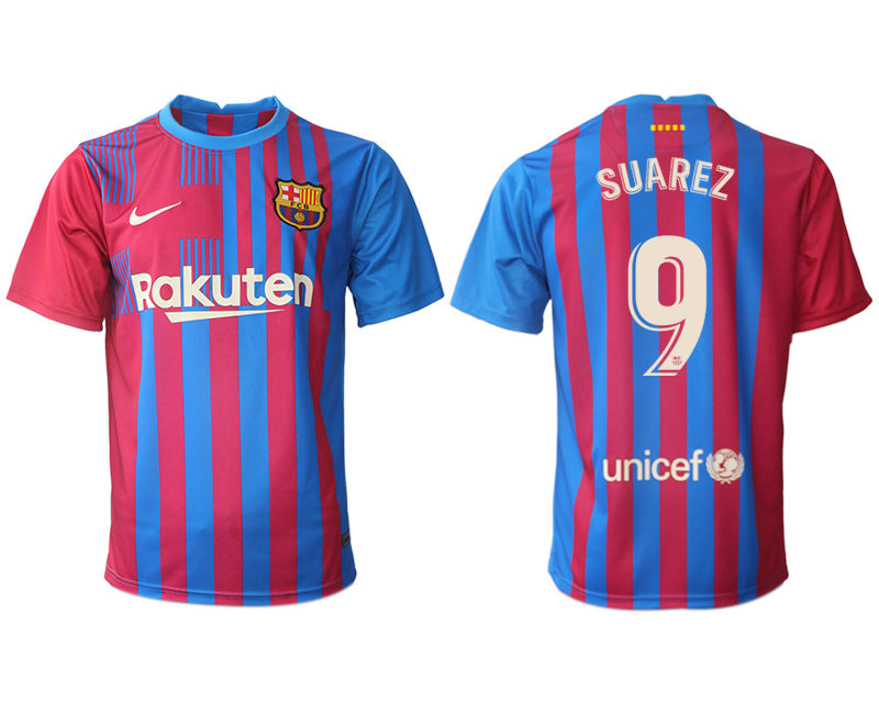 Men 2021-2022 Club Barcelona home aaa version red 9 SUAREZ Nike Soccer Jerseys1