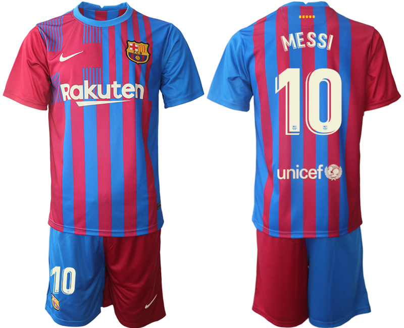 Men 2021-2022 Club Barcelona home red 10 MESSI Nike Soccer Jersey