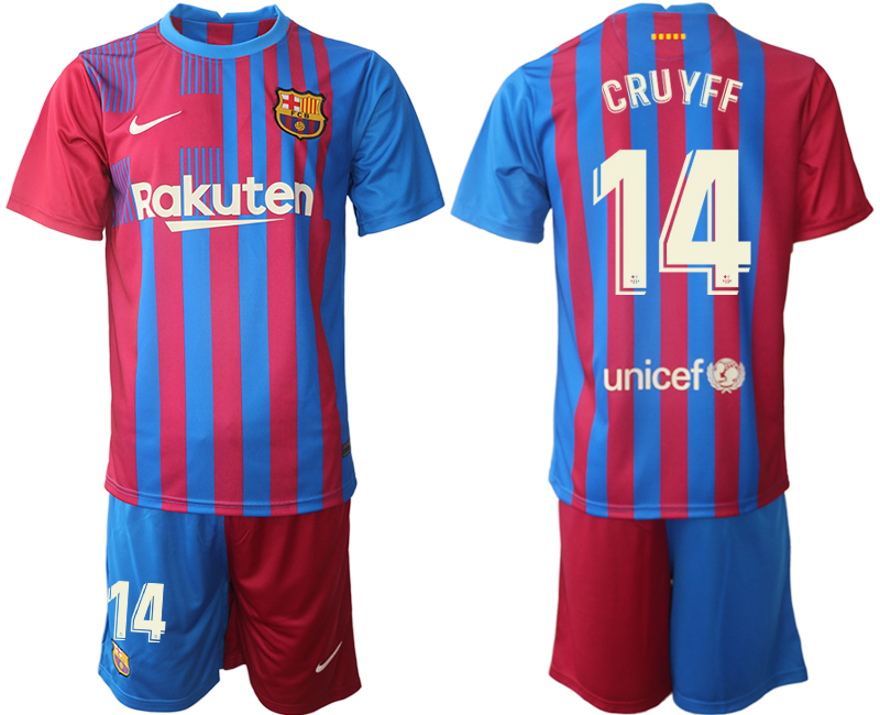 Men 2021-2022 Club Barcelona home red 14 CRUYFF Nike Soccer Jerseys