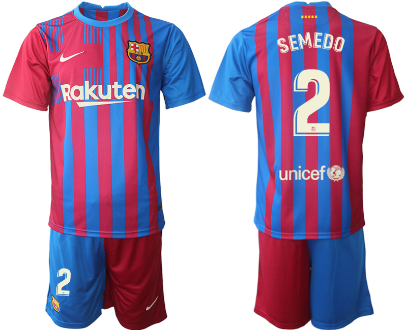 Men 2021-2022 Club Barcelona home red 2 SEMEDO Nike Soccer Jerseys