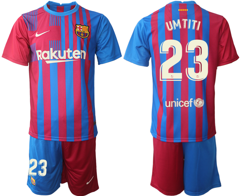 Men 2021-2022 Club Barcelona home red 23 UMTITI Nike Soccer Jerseys