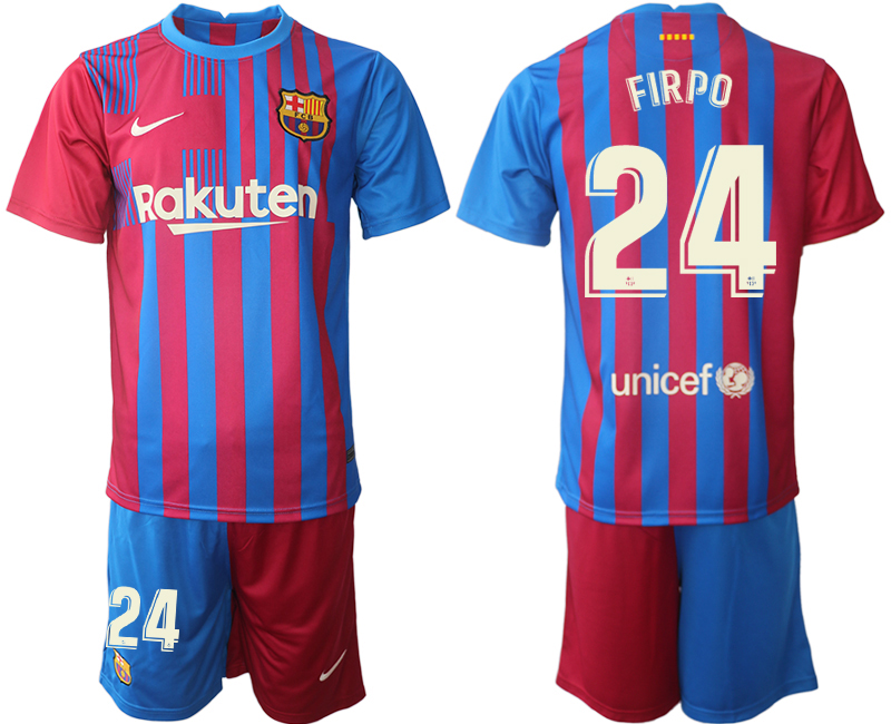 Men 2021-2022 Club Barcelona home red 24 FIRPO  Nike Soccer Jerseys