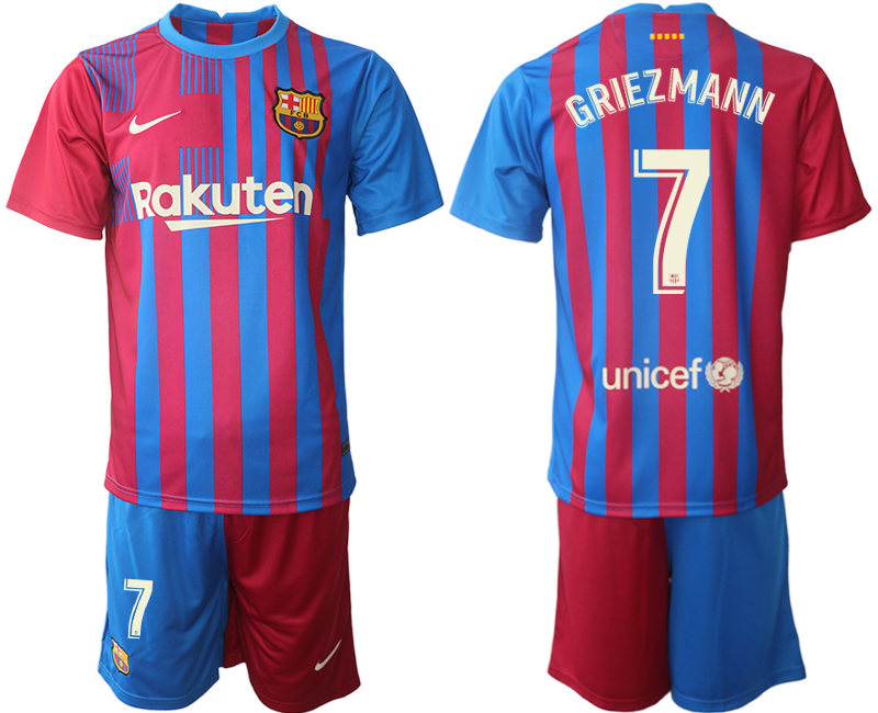 Men 2021-2022 Club Barcelona home red 7 GRIEZMANN Nike Soccer Jerseys