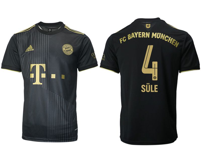 Men 2021-2022 Club Bayern Munich away aaa version black 4 SULE Adidas Soccer Jersey