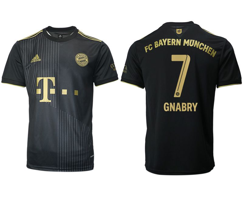 Men 2021-2022 Club Bayern Munich away aaa version black 7 GNABRY Adidas Soccer Jersey