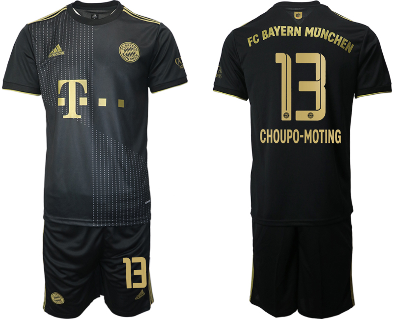 Men 2021-2022 Club Bayern Munich away black 13 CHOUPO-MOTING Adidas Soccer Jersey