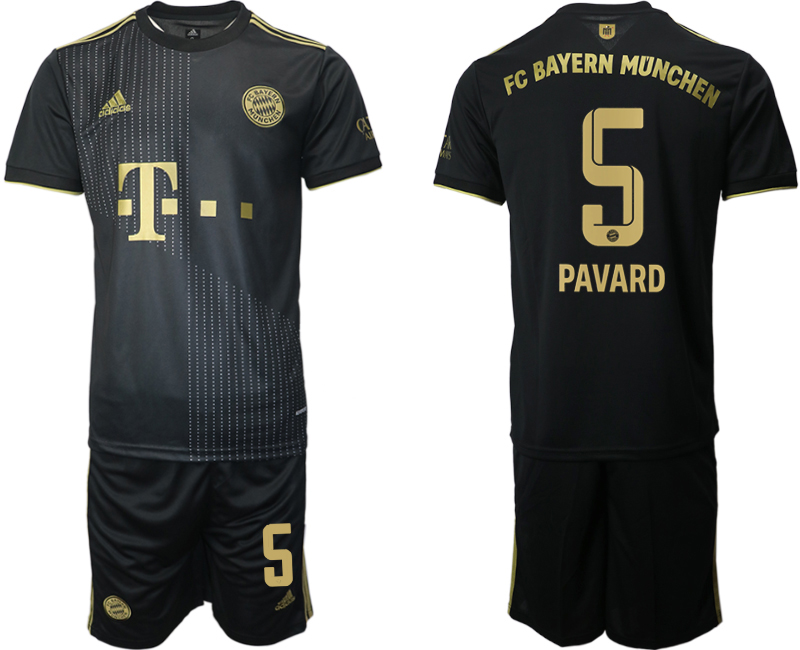 Men 2021-2022 Club Bayern Munich away black 5 PAVARD Adidas Soccer Jersey