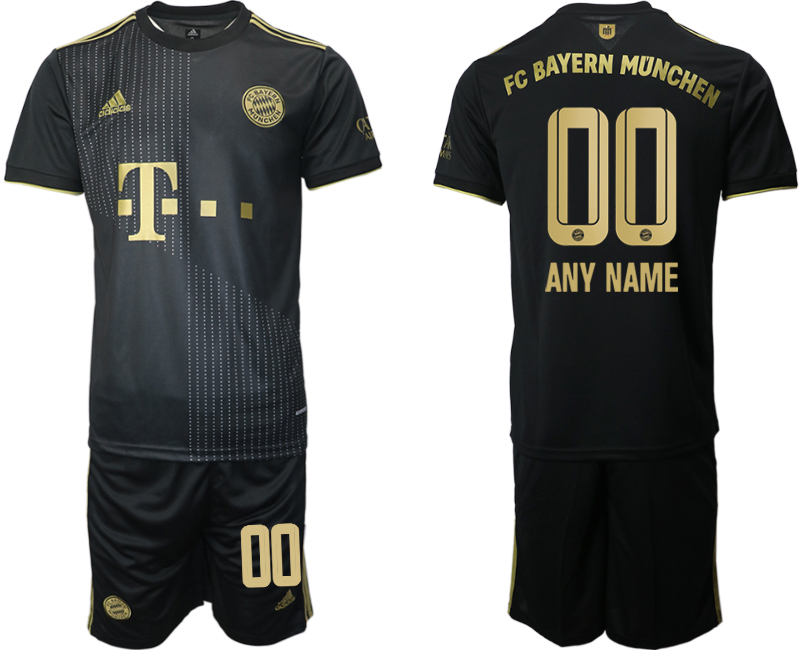 Men 2021-2022 Club Bayern Munich away black customized Adidas Soccer Jersey