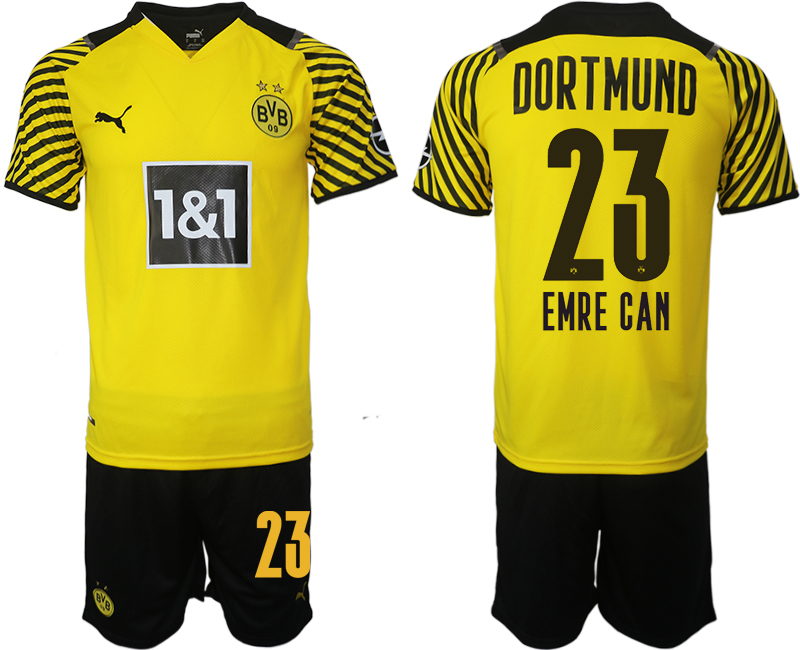 Men 2021-2022 Club Borussia Dortmund home 23 EMRE CAN yellow Soccer Jersey