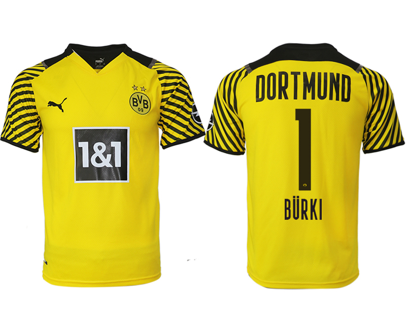 Men 2021-2022 Club Borussia Dortmund home yellow aaa version 1 BURKI Soccer Jersey